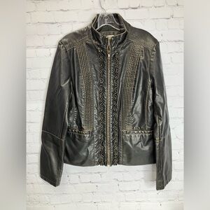 Dressbarn Faux Black Leather Jacket Size Large